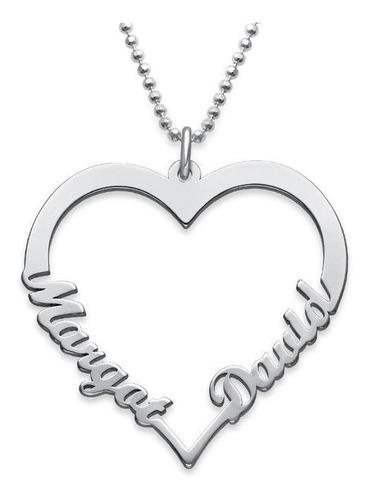 Collar De Plata 950 Corazones Dijes Mujer Parejas Cadenas En