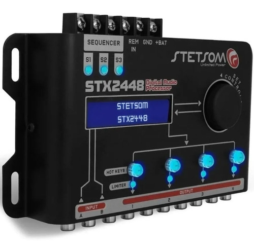 Mesa Processador Audio Stetsom 4 Canais Stx 2448 Crossover