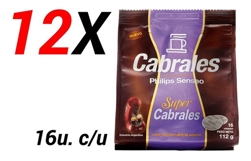 Bolsitas De Café Cabrales Philips Senseo Super Cabrales X 12