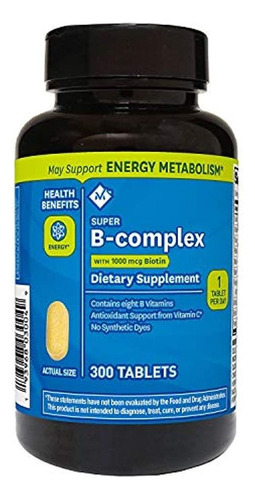 Suplemento Dietético Member's Mark Super B-complex (300 Ct.)