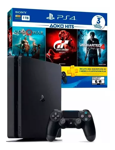 Consola Playstation 4 1TB +3 Juegos + Suscripción 3 Meses PlayStation Plus