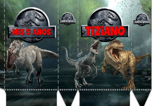 10 Bolsitas Golosineras Con Cordon Jurassic Park Word Dino