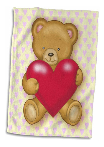 3d Rose Valentines Teddy Bear Con Gran Corazón Rojo To...