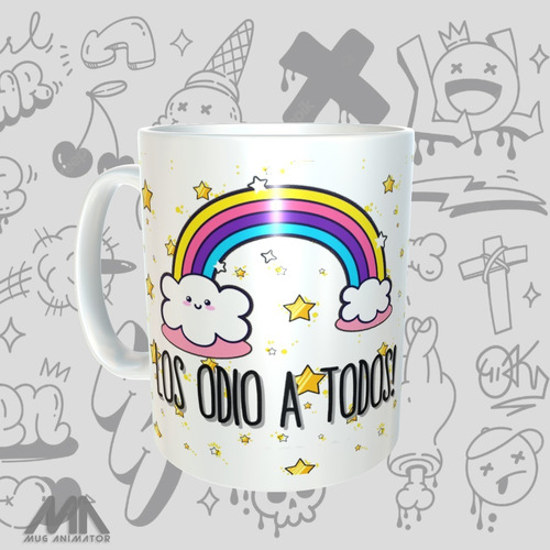 Mug Pocillo Los Odio A Todos, En Serio - Motivo 3