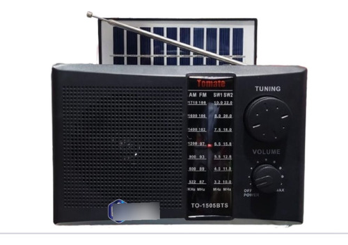 Radio Con Panel Solar, Recargable Con Bluetooth Y Usb/micro 