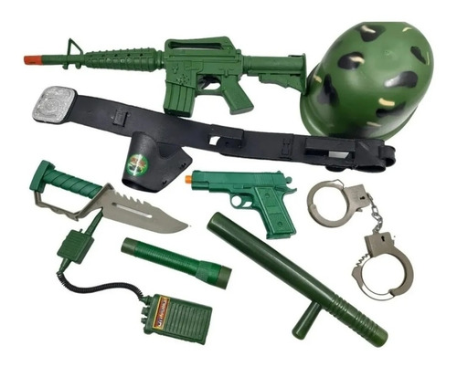 Kit Militar Pará Niños Incluye 9 Accesorios 