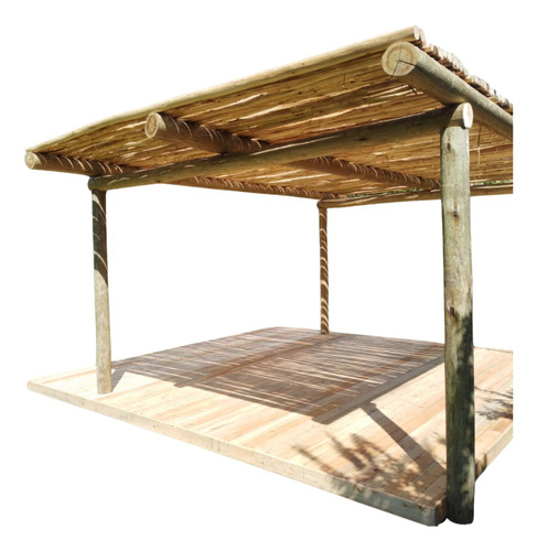 Pergola Galeria De Poste Y Vara De Eucalipto(palos Madera)m2