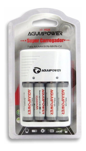 Imagem 1 de 2 de 10 Pilhas Recarregaveis Aaa - Aguia Power 1100 Mah