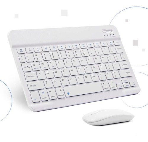 Mini Teclado Inalambrico Bluetooth Recargable Celular Tablet Idioma Inglés Us Color Del Teclado Blanco