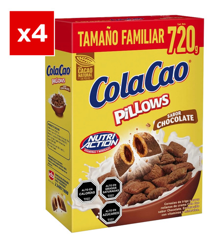 Pack De 4 Cereales Pillows Chocolate 720 Gr