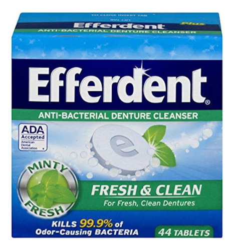 Efferdent Plus Mint Anti-bacterial Denture Cleanser Tablets,