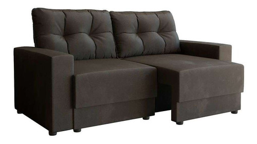 Sofá 3 Lugares Retrátil Lubeck Suede Grafite Cor Cinza