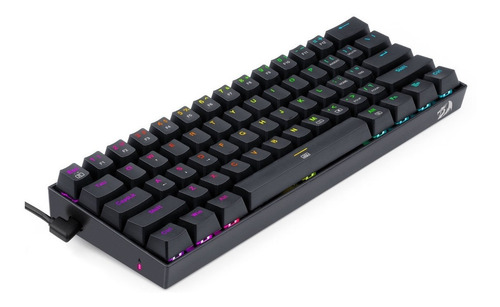 Imagen 3 de 4 de Teclado gamer Redragon Dragonborn K630 QWERTY Redragon Brown inglés US color negro con luz RGB