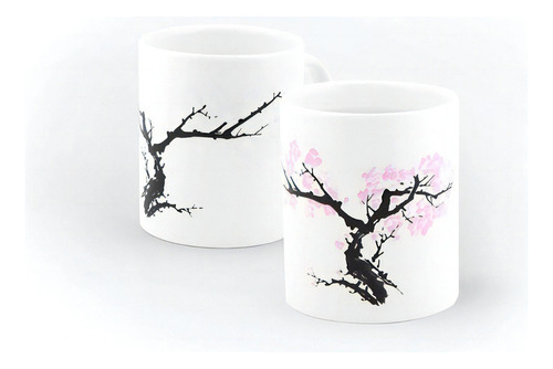 Taza Blossom Cambia Con El Calor De Cerámica Kikkerland Color Blanco