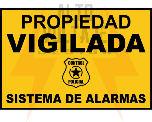 Cartel Propiedad Vigilada 20x30 Calco Seguridad Autoadhesivo