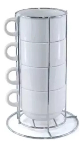 Kit Torre Com 4 Xícaras Live Sub 150ml Sublimação C/ Suporte Live! Branco