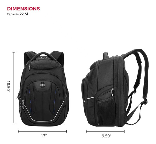 Mochila Swissdigital Design Tsa Business Laptop 15.6 Pulgada