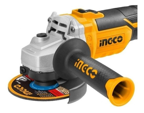 Imagen 2 de 2 de Amoladora angular inalámbrica Ingco CAGLI1152 naranja
