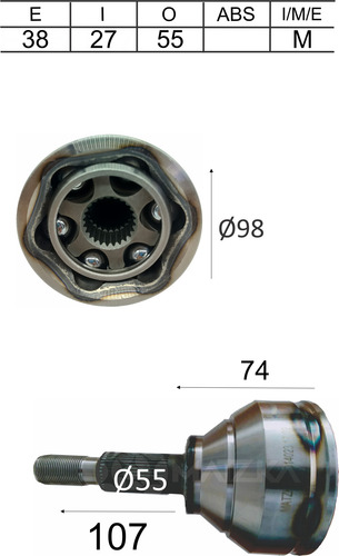 Espiga L/r E38 I27 055 Para Explorer 2010-2011-2012-----2015