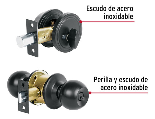 Combo Cerraduras, Llave-mariposa, Negro, Hermex Basic
