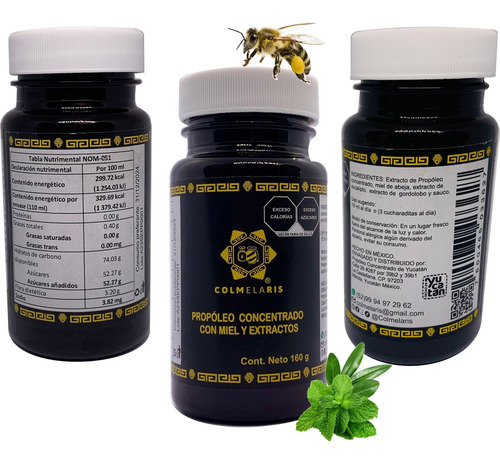 Propóleo Natural Concentrado Colmelaris. Jarabe /caja 9pzas.