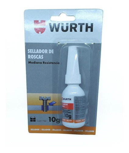 Imagen 2 de 4 de Wurth Sellador De Roscas Media Resistencia 10g Azul
