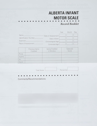 Libro: Alberta Infant Motor Scale Score Sheets (aims): Of 50