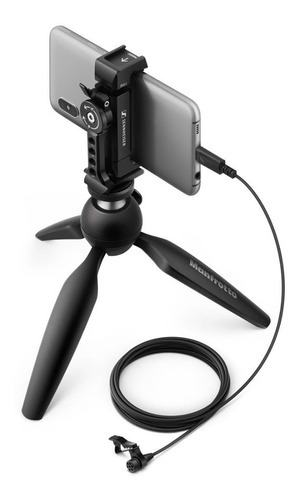 Microfone Sennheiser Xs Lav USB-c Moxs Lav USB-c Manfrotto, cor preta