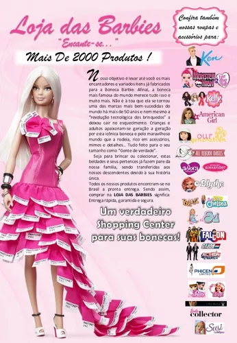 Kit 2 Meia Calça Luxo Para Boneca Barbie Roupa Branca Preta