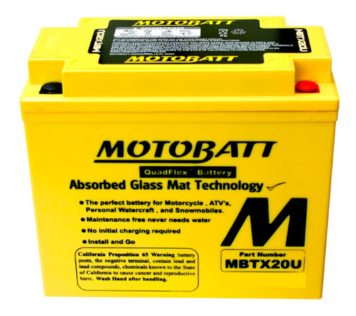 Bateria Motobatt Quadflex 12v 21 Ah Mbtx20u Yb16 Ytx20-bs