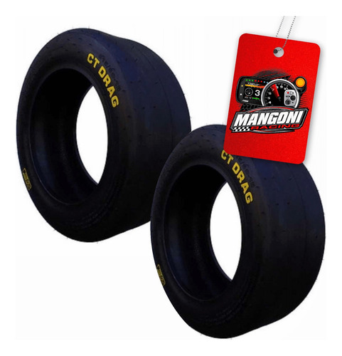 Par De Pneu Arrancada Ct Drag Ag Slick 24,5 9.0 Aro 15 Pista Cor Preto
