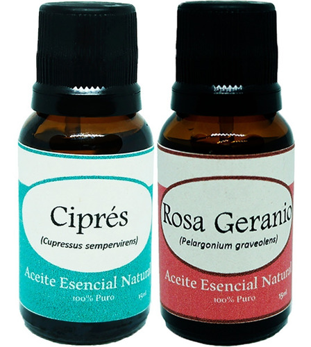 Cipres Y Rosa Geranio Aceite Esencial 2 Frasco 15 Ml Difusor