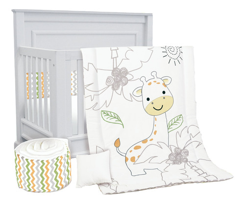 Set De Edredón Para Cuna Cama Corral Palmeras Md