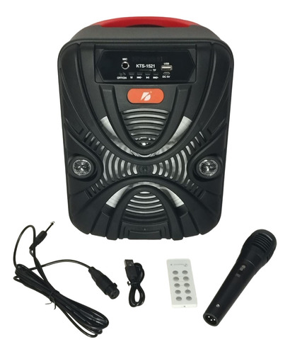 Parlante Con Micrófono Control Remoto Bluetooth Radio Fm 8 
