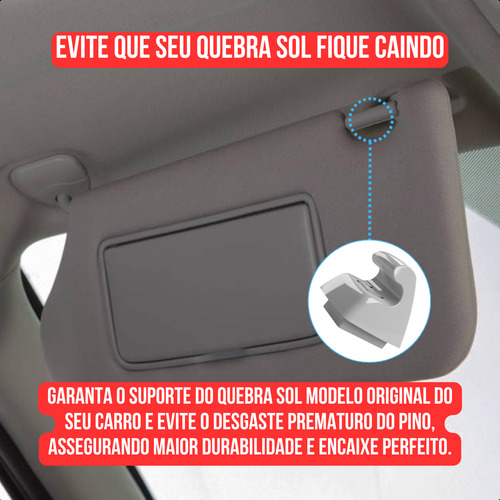 Par Quebra Sol C/ Espelho Cinza C/ Grampo Chevrolet Até 2020