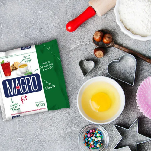 Açúcar Fit Com Stevia Sem Glúten Magro 400g - Kit Com 10