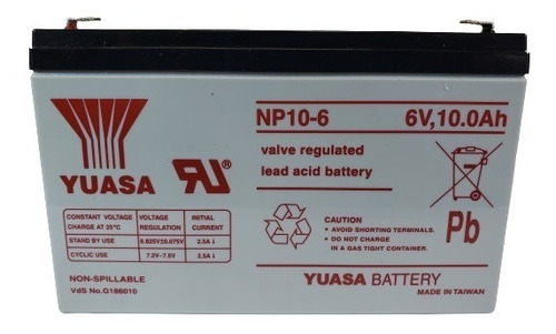 Bateria Recargable Yuasa Np10-6, 6v 10ah (original)