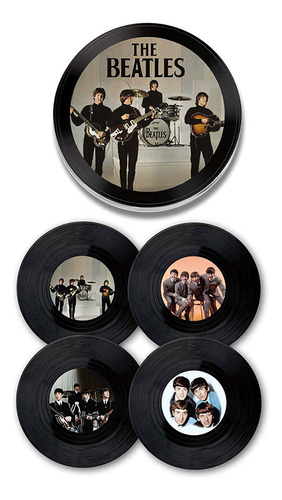 Set 4 Posavasos De Vinilo Retro Musique Vb06w