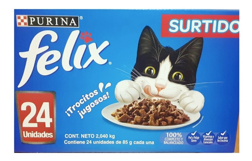 Alimento Húmedo Para Gato Mix Pack 24 De 85 G Félix