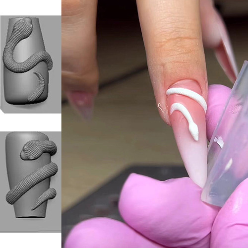 Molde For Tallar Silicona For Uñas De Serpiente 3d, 1 Unidad