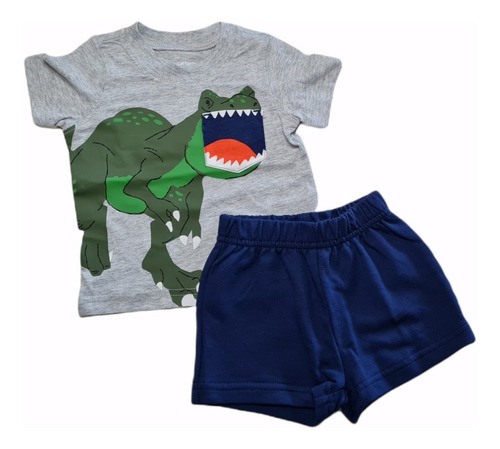 Conjunto 3 Meses Carters Dinossauro Com Bolso