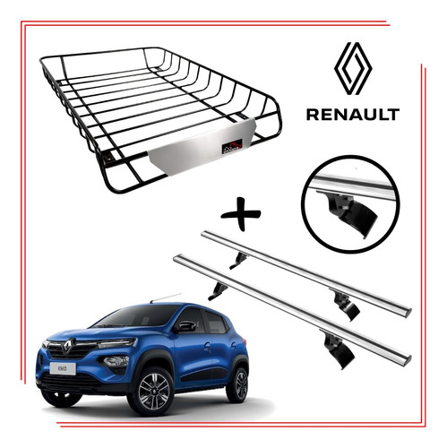 Kit Renault Kwid 2023 Porta Maletas Barras Alum+ Canastilla