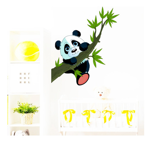 Vinilo Adhesivo Decorativo Pared Osos Panda 100cm Full Color