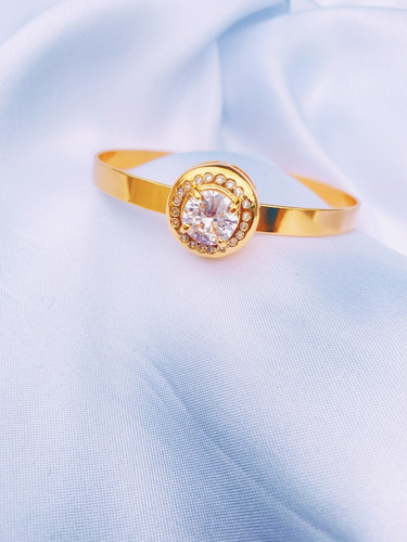 Imagem 2 de 4 de Pulseira Bracelete Zirconia Redonda