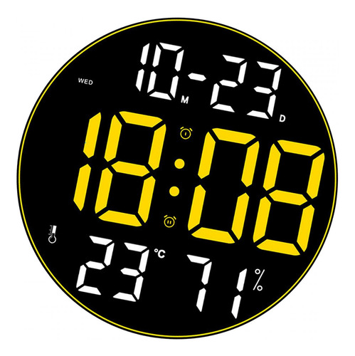 Relógio Digital Led Relógio De Parede Amarelo
