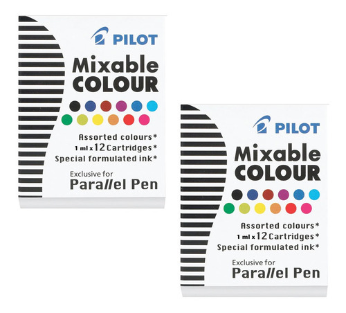 Cartuchos De Tinta De Colores Para Pluma Parallel, 2 Pzs