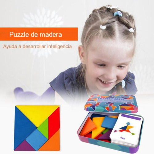 Tangram De Madera Juego Material Didáctico Rompecabezas