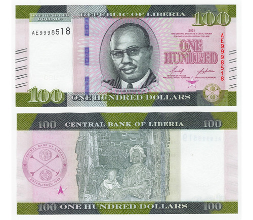 Liberia - Billete 100 Dólares 2021 - Unc