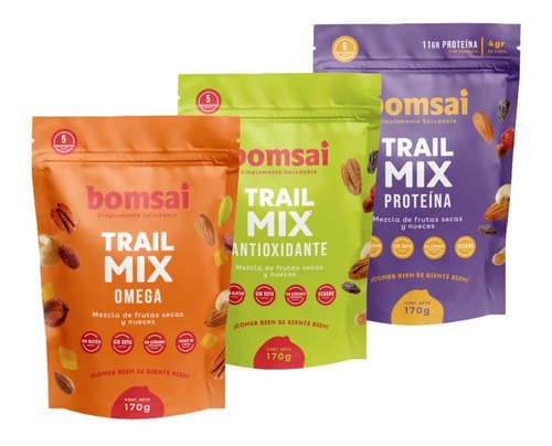 Mix Frutos Secos Trail Mix Surtido 510g Bomsai Saludable Kit