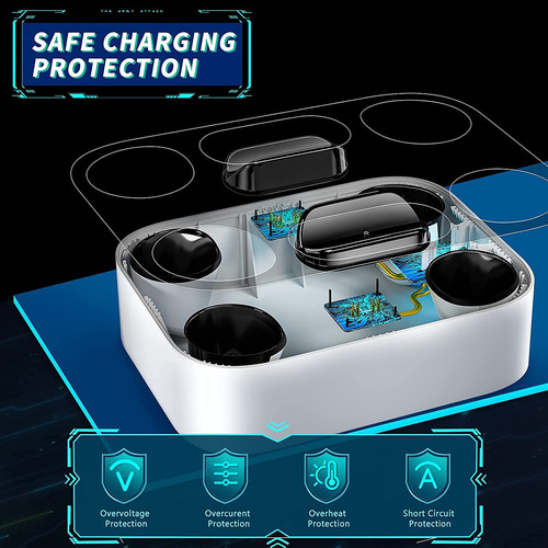Cargador Rápido Para Controladores Ps5 Con Soporte Led